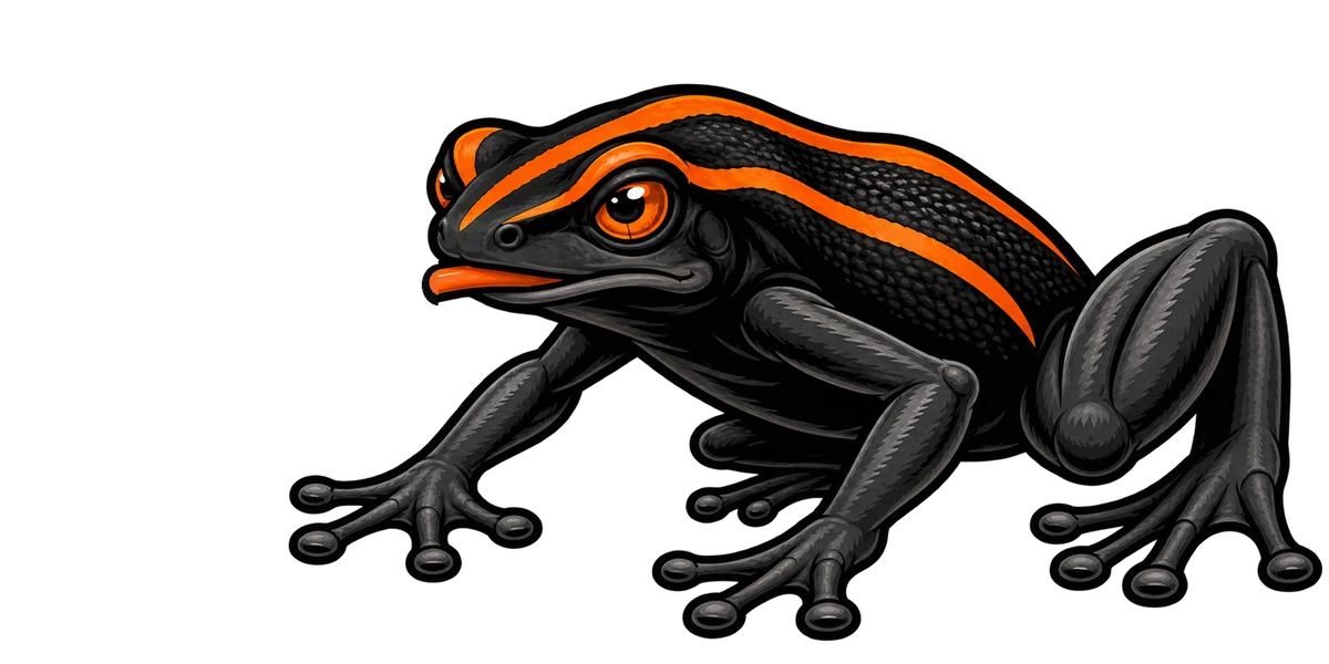 Grippit frog catching a text message.